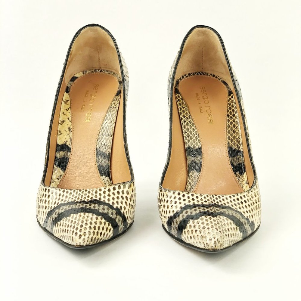 Sergio Rossi 6 Snakeskin Stiletto 4" Heels Pumps E - Picture 3 of 8